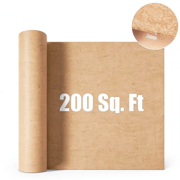 Cork Roll 200 Sq Ft 3mm Underlayment by Panelee Moisture Proof-1