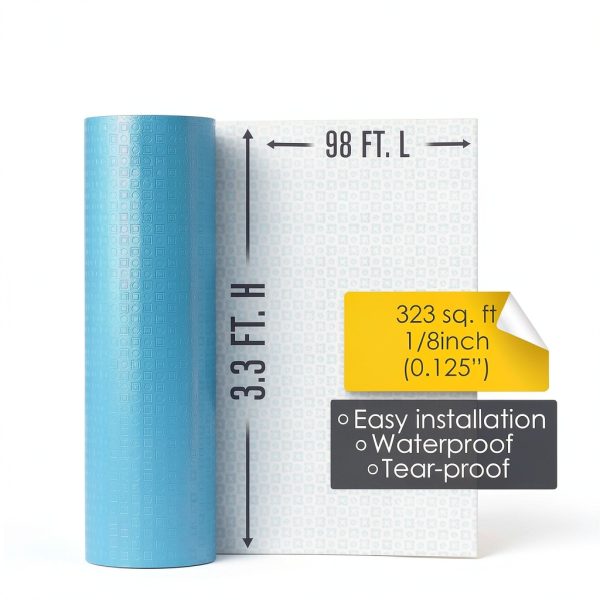 Uncoupling Membrane Houseables Underlay Waterproof 3.3x98.5ft Blue-2